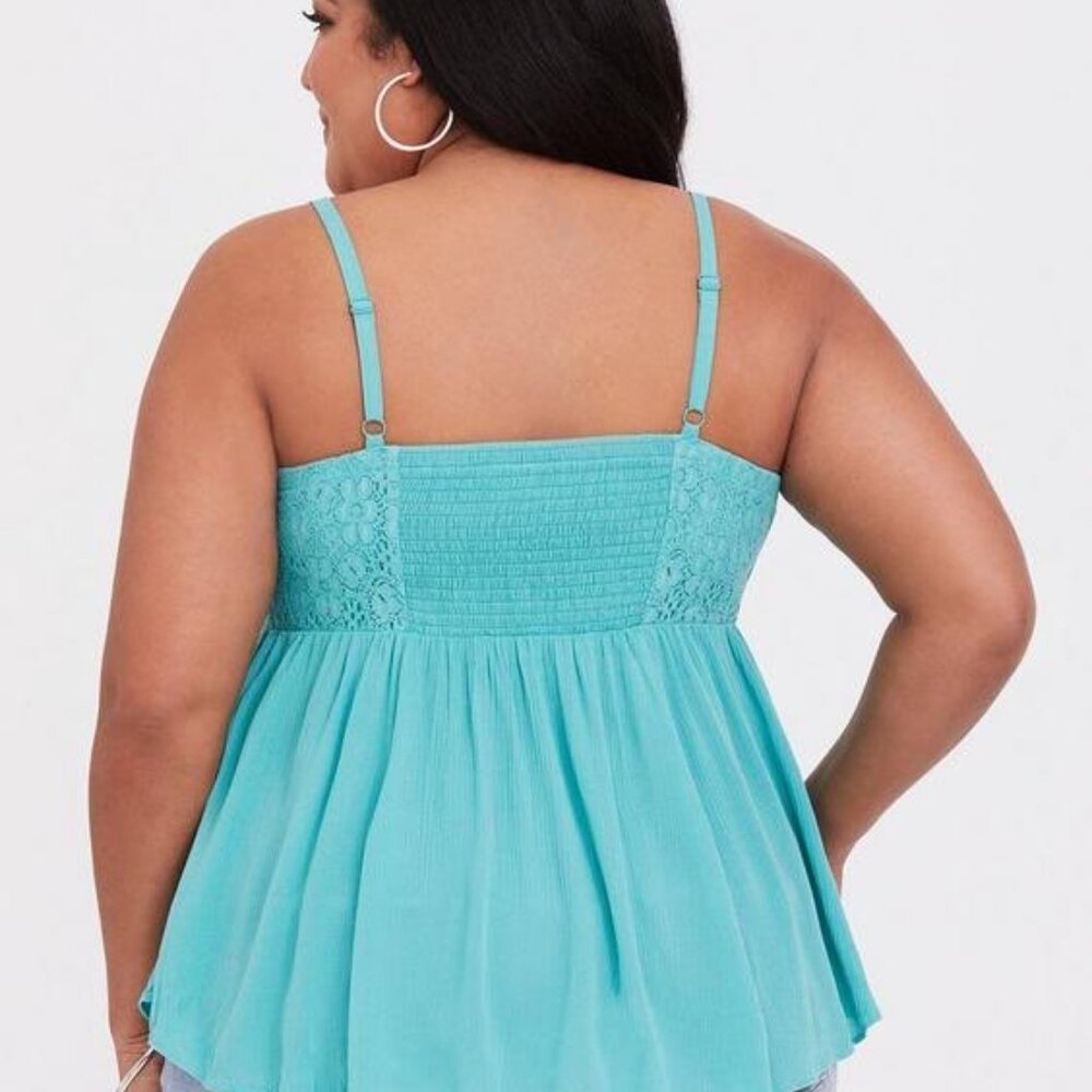 TORRID teal lace baby doll tank - Picture 2 of 4
